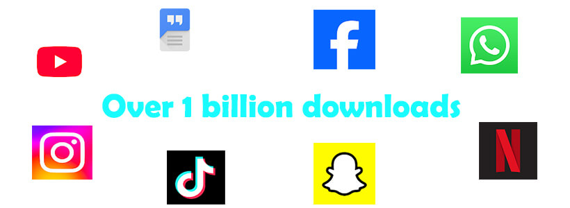 Top 8 Entertainment and Utility apps with over 1 billion downloads